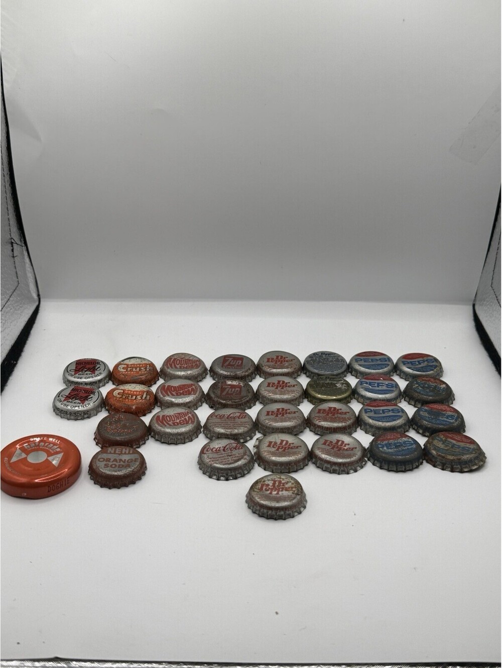 Lot Of 31 Vintage Pepsi Cola Bottle Caps Coke Mountain Dew Dr Pepper